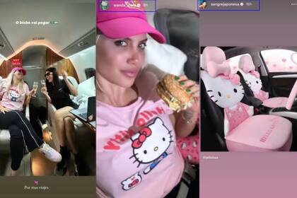 La China Suárez anteriormente había sido acusada de "copiarle" a Wanda Nara (Foto Instagram @wanda_nara / @sangrejaponesa)