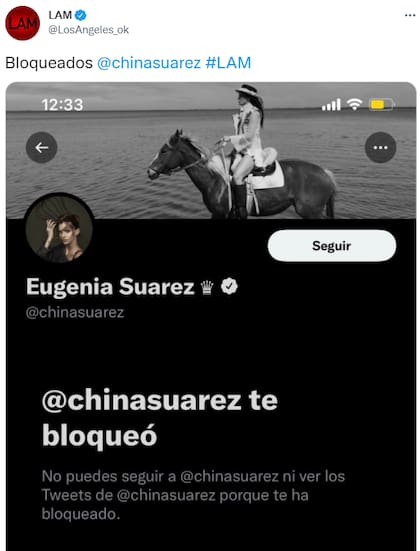La China Suárez bloqueó a LAM tras la entrevista con Pampita
