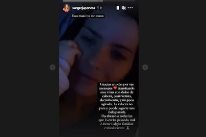 La China Suárez confirma con esta imagen y texto que es Covid positivo