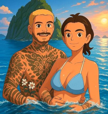 La China Suárez en el "modo Studio Ghibli" de ChatGPT