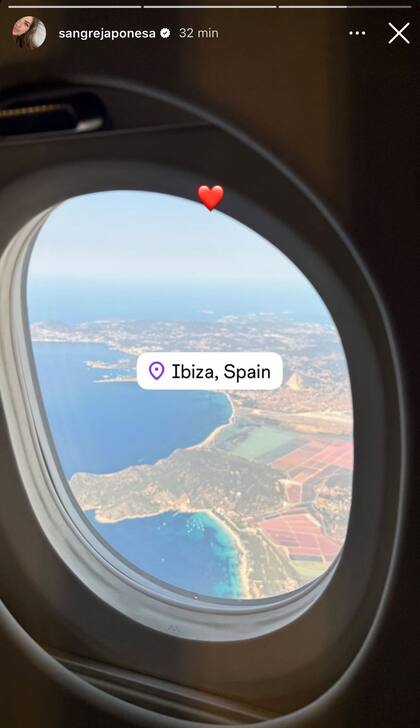 La China Suárez llegó a Ibiza; Wanda Nara también tiene previsto viajar a la isla española (Foto: Instagram @sangrejaponesa)