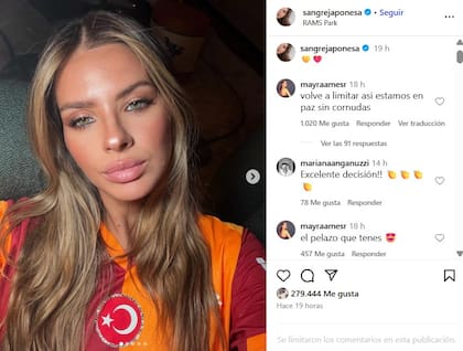 La China Suárez mostró el outfit que utilizó para el partido de Galatasaray y Liverpool