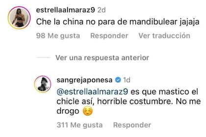 La China Suárez salió al cruce con una usuaria que la criticó