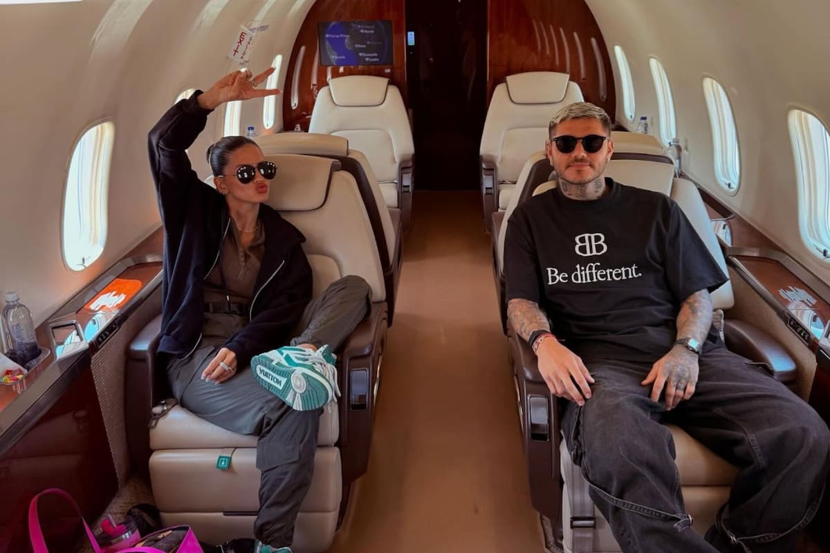 La China Suárez y Mauro Icardi llegaron en un vuelo privado a Estambul