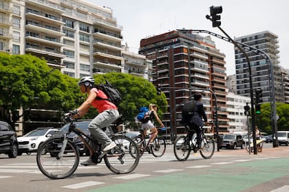 La ciclovía de Avenida del Libertador en Palermo es una de las más transitadas