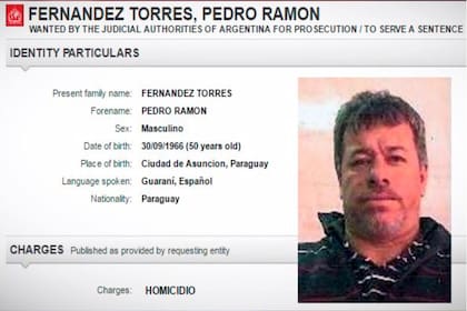 La circular de Interpol que informaba sobre el pedido de captura del sospechoso del homicidio de un empresario español