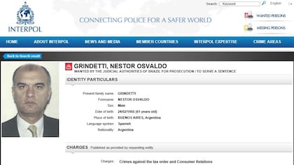 La circular emitida por Interpol
