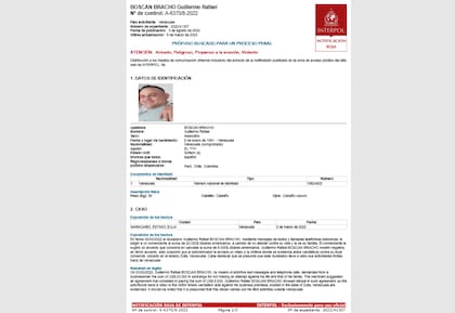 La circular roja de Interpol