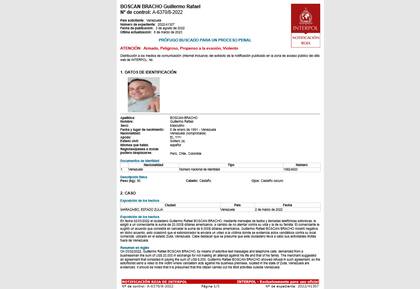 La circular roja de Interpol contra Guillermo Boscán Bracho