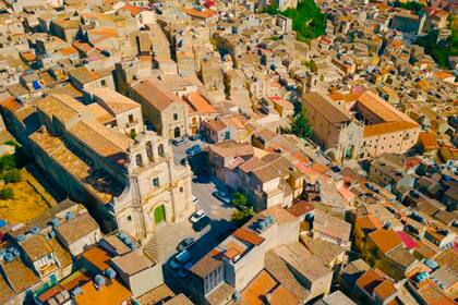 La ciudad de Mussomeli, en la región italiana de Sicilia