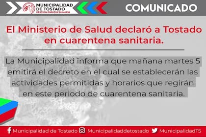 La ciudad de Tostado, en Santa Fe, vuelve a la fase 1 del aislamiento