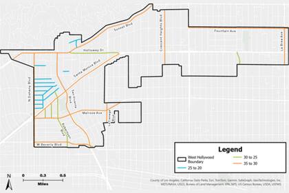 La ciudad de West Hollywood implementa un plan integral que busca reducir choques graves mediante la baja de límites de velocidad en 28 calles