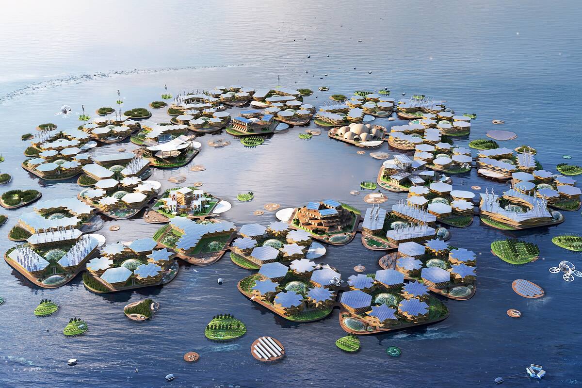 La ciudad flotante Oceanix es una de las opciones que evalúa Naciones Unidas para responder a los problemas habitacionales de las grandes ciudades
