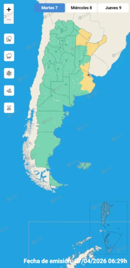 La Ciudad se encunetra bajo alerta amarilla por vientos este martes 7 de abril.