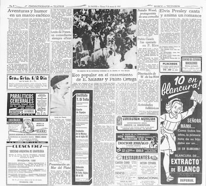 La cobertura de LA NACION en el casamiento de Palito Ortega y Evangelina Salazar en 1967