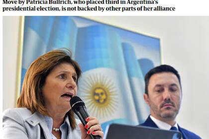La cobertura de The Guardian del apoyo de Patricia Bullrich a Javier Milei
