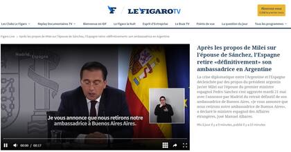 La cobertura del anuncio de José Manuel Albares, en Le Figaro