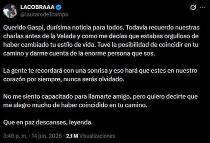La Cobra fue quien compartió el mensaje más sentido y viral entre los streamers