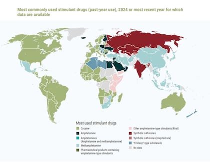 La cocaína es la droga más consumida en la mayyoría de los países del mundo, según el Informe Mundial 2026 de la ONU