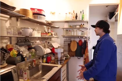 La cocina del departamento en Nueva York