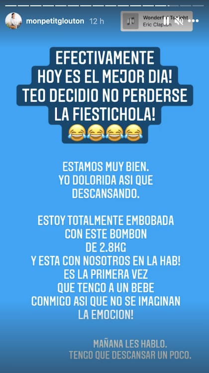 La cocinera confirmó la noticia a través de una story en su cuenta de Instagram