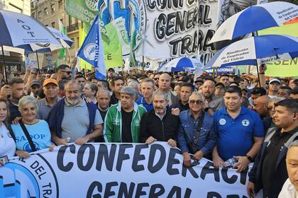 La columna de la CGT en la marcha universitaria