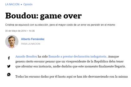 La columna que publicó Fernández en LA NACION