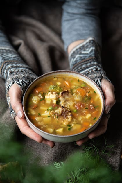 La comida preferida del invierno. Esta sopa es la minestrone.