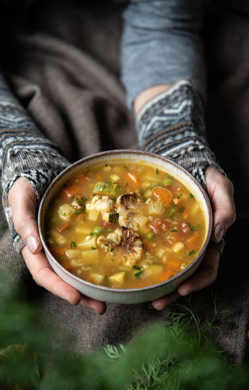 La comida preferida del invierno. Esta sopa es la minestrone.