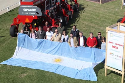 La comitiva argentina en “Nampo Haverst Day”, en Bothaville
