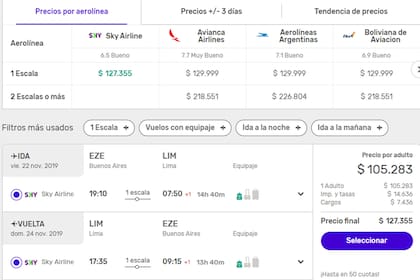 La comparación de precios de los pasajes para viajar a Lima muestra cuánto subieron los precios desde el martes, cuando se supo que allí jugarán River-Flamengo la final de la Copa Libertadores.