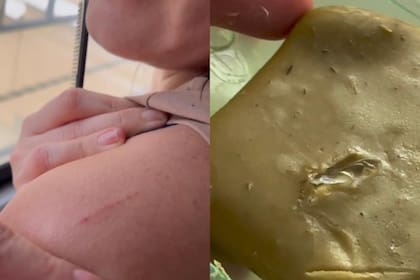 La compradora sufrió cortes en varias partes del cuerpo (Foto: Captura de video)