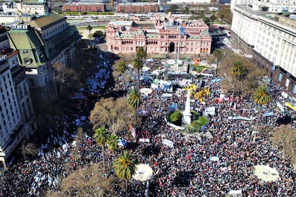 La concentración en la Plaza de Mayo