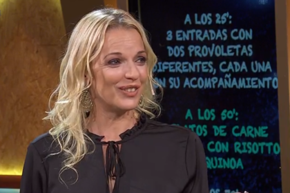 La conductora de El gran premio de la cocina se rió ayer de Mauricio Asta y su remera de los Rolling Stones