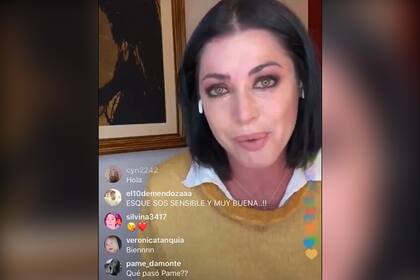 La conductora de Pam Live, en el momento donde confirma que su cuñada será mamá