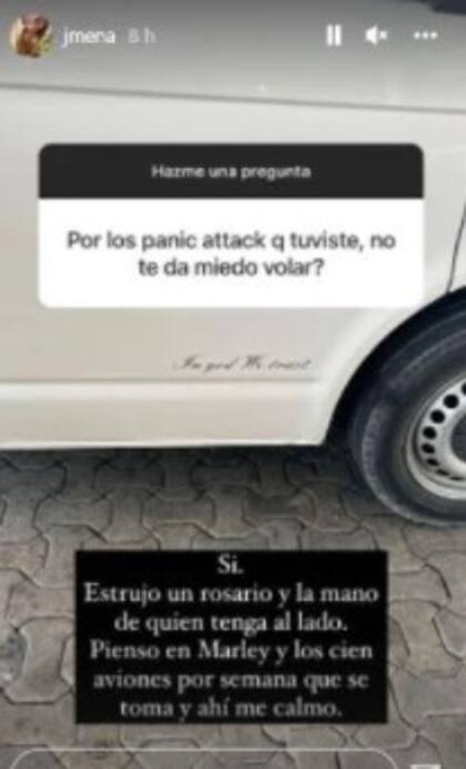 La confesión de Jimena. Fuente: Instagram