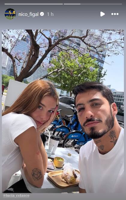 La confirmación del romance llegó a través de una historia del futbolista (@nico_figal en Instagram)