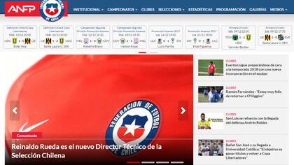 La confirmación en el sitio de la ANFP