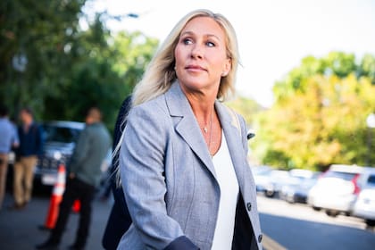 La congresista republicana Marjorie Taylor Greene, en el Capitol Hill Club, en Washington.