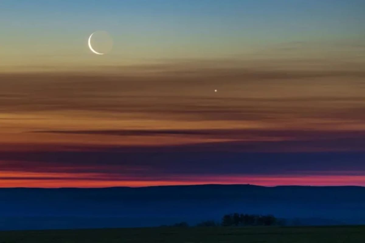 La conjunción entre Venus y la Luna