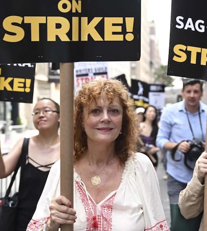 La consagrada Susan Sarandon no faltó a ninguna de las manifestaciones en Nueva York.