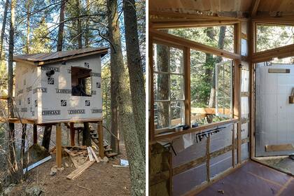 La construcción fue en seco con madera, placas de OSB y aislamiento. “Ella ya había comenzado la estructura básica con un constructor cuando me convocó; estaba interesada en mi visión del diseño”, explica Romero.