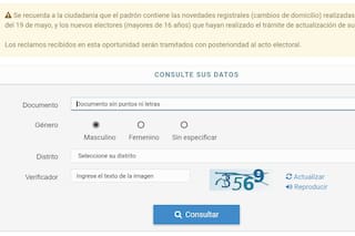 Dónde voto 2021: cómo consultar el padrón electoral y obtener el número de mesa y orden