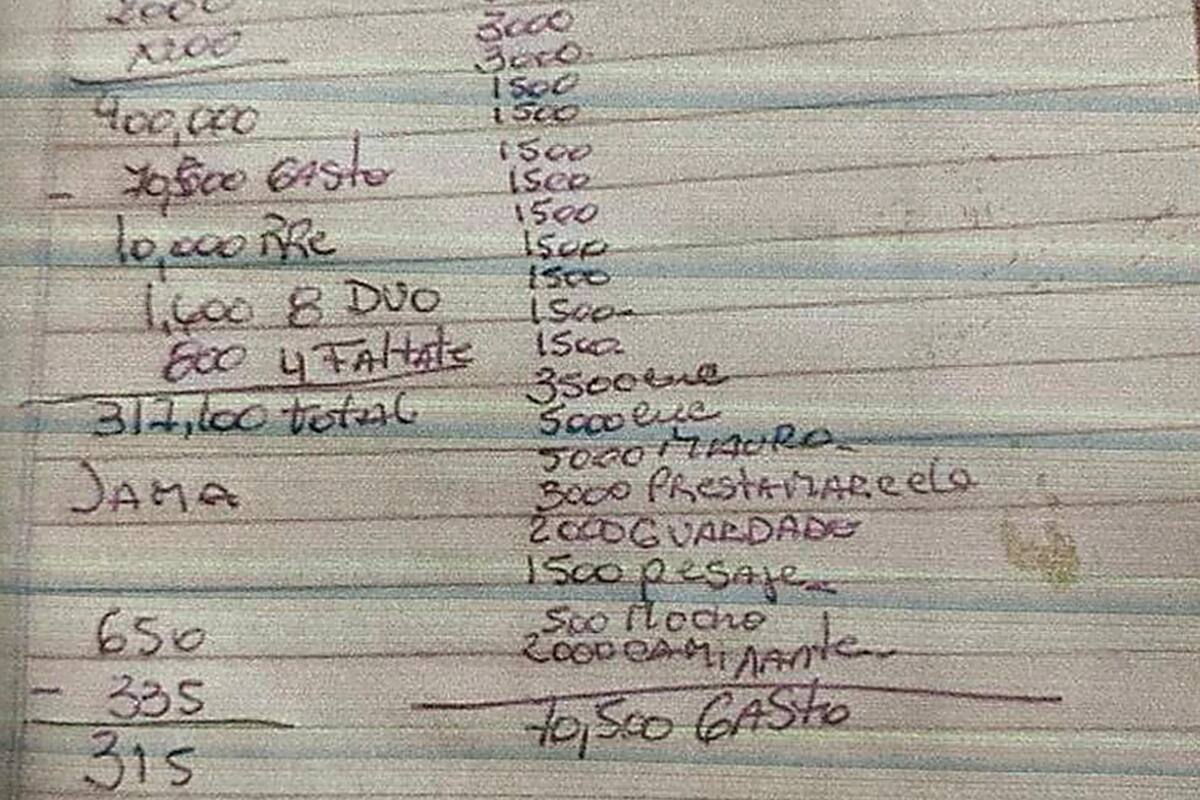 La contabilidad de la banda narco