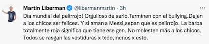 La contundente publicación de Martín Liberman sobre el "Día Mundial del Pelirrojo"