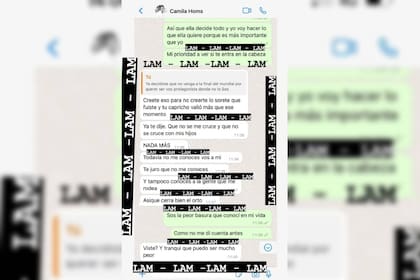 La conversación entre Camila Homs y Rodrigo de Paul (Foto Twitter @elejercitodelam)
