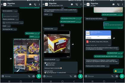 La conversación entre un cliente y el estafador de la caja de figuritas del Mundial (Foto: Gentileza)