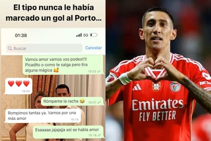La conversación por WhatsApp de Jorgelina Cardoso y Ángel Di María en la previa a la Supercopa de Portugal