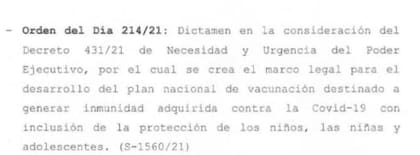 La convocatoria a sesión que firmó Cristina incluye el decreto de Alberto Fernández que habilita a los laboratorios norteamericanos.