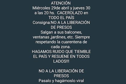 La convocatoria circulaba en las principales redes sociales
